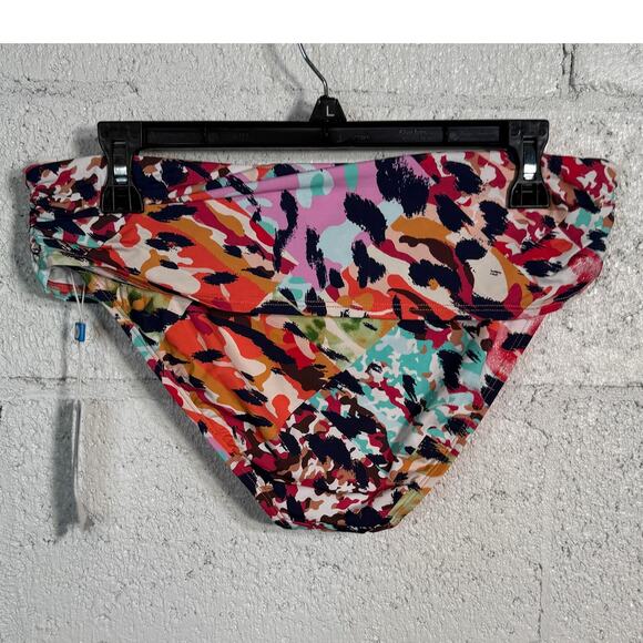Bleu by Rod Beattie Women's Animal Sarong-Waist Swim Bottom multi 10 MSRP $59 - Picture 3 of 10